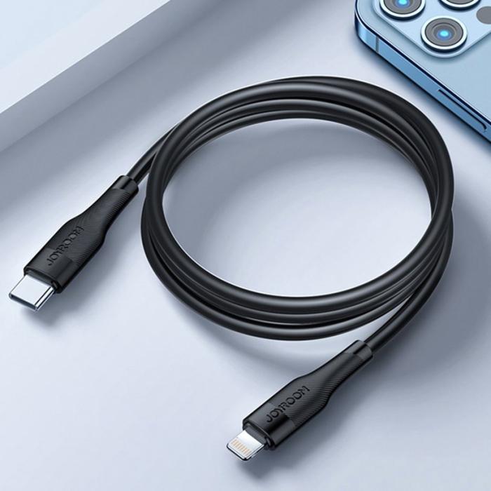 Bild 2, JOYROOM Joyroom 20W 1.2m Lightning - USB-C PD Snabbladdare - Svart - Teknikhallen.se