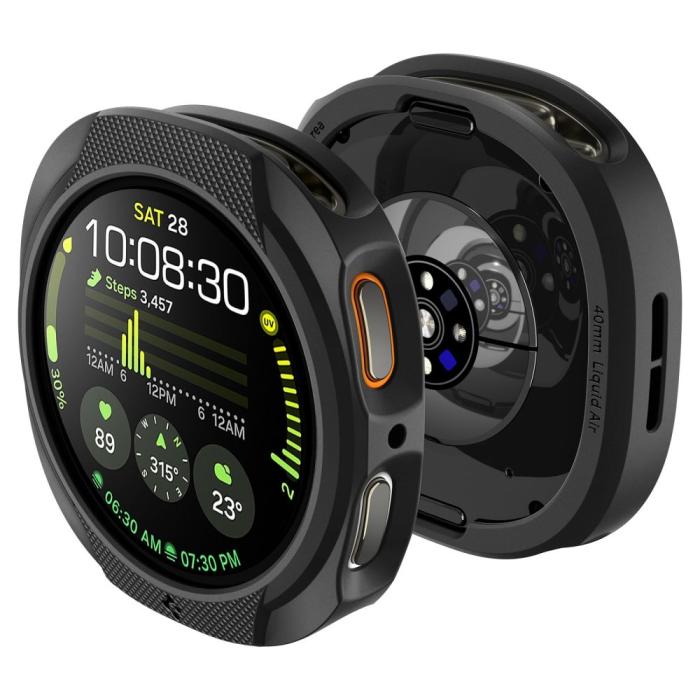 Bild 6, Spigen Spigen Galaxy Watch 8 44 mm Skal Liquid Air Matt Svart - Teknikhallen.se