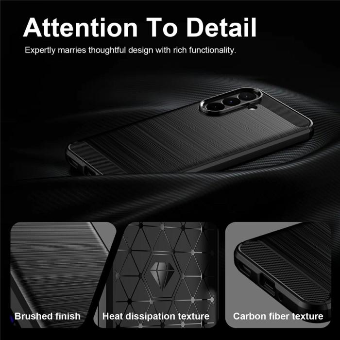 Bild 5,  Samsung Galaxy A27 5G Skal TPU Brushed Svart - Teknikhallen.se