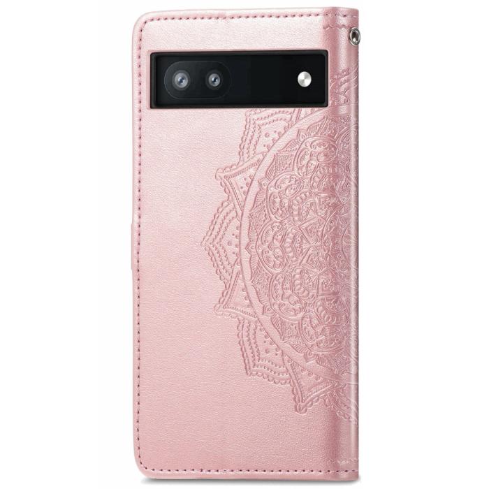 Bild 3,  Google Pixel 6A Fodral Mandala Läder Roséguld - Teknikhallen.se
