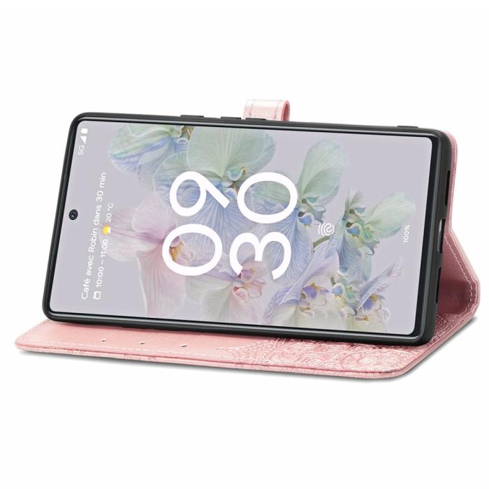 Bild 5,  Google Pixel 6A Fodral Mandala Läder Roséguld - Teknikhallen.se