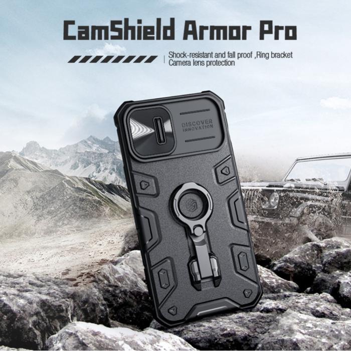 Bild 3, NILLKIN NILLKIN iPhone 14 Plus Skal CamShield Armor Pro Svart - Teknikhallen.se