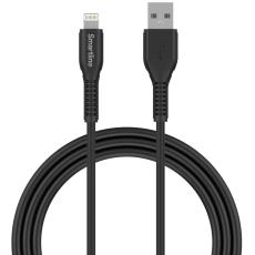 Smartline Smartline 2m Lightning MFi F&ouml;rst&auml;rkt Laddningskabel Svart - Teknikhallen.se