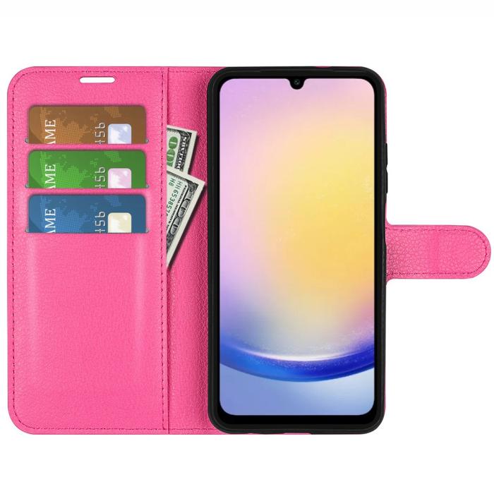 Bild 2,  Samsung Galaxy A16 / A26 5G Fodral Litchi Läder Textur Rosa - Teknikhallen.se