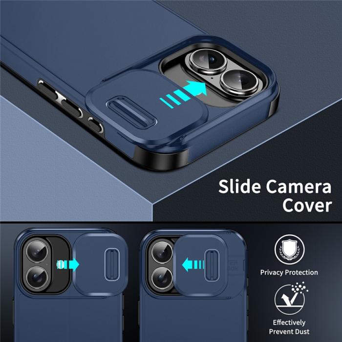 Bild 3,  iPhone 17 Skal Hybrid Armor CamCover Blå - Teknikhallen.se