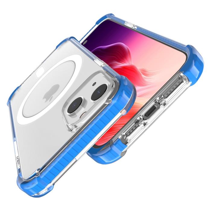 Bild 3,  iPhone 15 Plus Skal MagSafe Shockproof Hybrid Blå - Teknikhallen.se