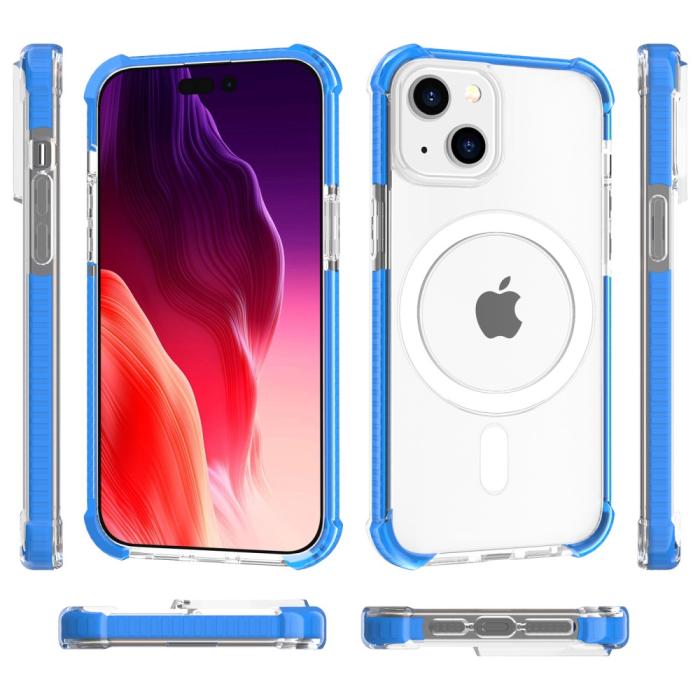 Bild 4,  iPhone 15 Plus Skal MagSafe Shockproof Hybrid Blå - Teknikhallen.se