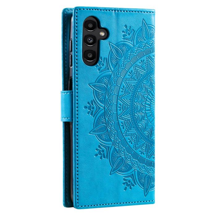 Bild 6,  Samsung Galaxy S24 Fodral Mandala Läder Blå - Teknikhallen.se