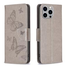  iPhone 15 Pro Max Fodral Med Fj&auml;ril Tryck Gr&aring; - Teknikhallen.se