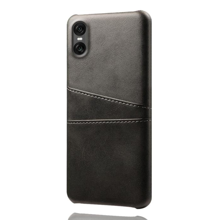 Bild 2,  Sony Xperia 10 VII Läderbelagt Skal Med Kortfack Svart - Teknikhallen.se
