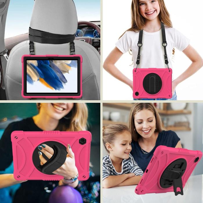 Bild 3,  Galaxy Tab A8 Skal Hybrid Shockproof Kickstand Rosa - Teknikhallen.se