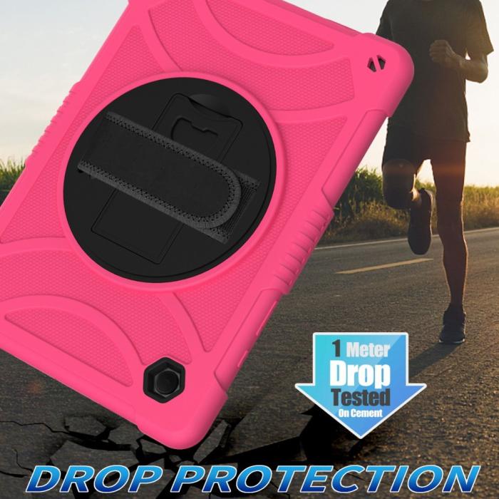 Bild 4,  Galaxy Tab A8 Skal Hybrid Shockproof Kickstand Rosa - Teknikhallen.se