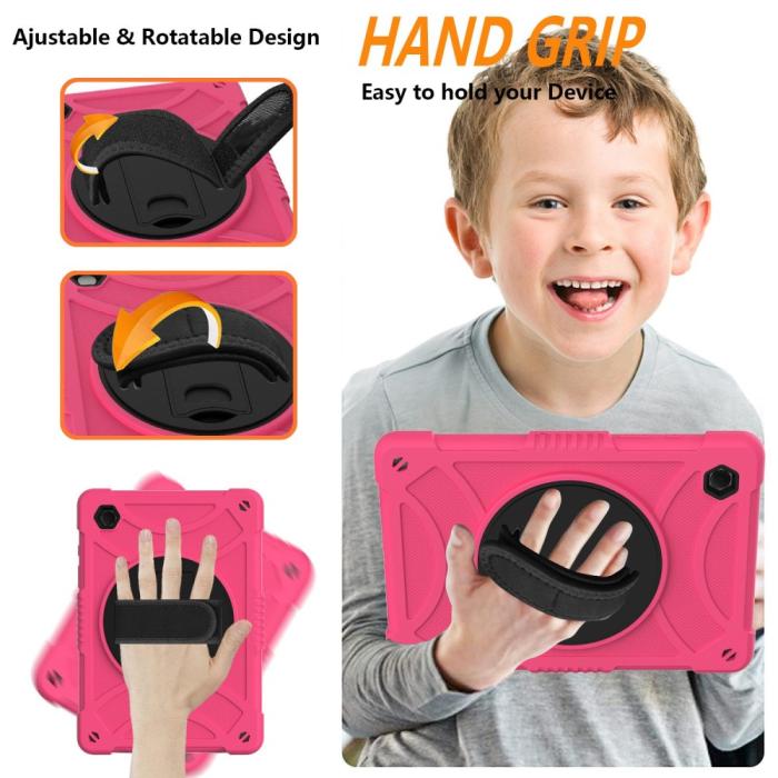 Bild 5,  Galaxy Tab A8 Skal Hybrid Shockproof Kickstand Rosa - Teknikhallen.se