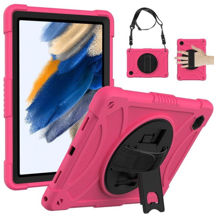 Bild 6,  Galaxy Tab A8 Skal Hybrid Shockproof Kickstand Rosa - Teknikhallen.se