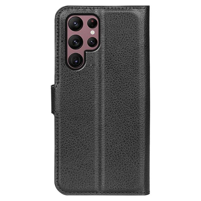 Bild 6,  Samsung Galaxy S23 Ultra Fodral Litchi Läder Svart - Teknikhallen.se