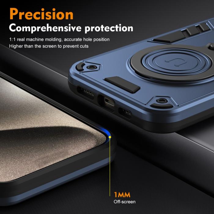 Bild 5,  Xiaomi Redmi Note 14 Pro 5G Skal Kickstand Hybrid Blå - Teknikhallen.se