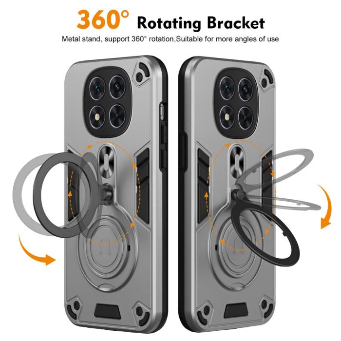 Bild 2,  Xiaomi Redmi Note 14 Pro 5G Skal Kickstand Hybrid Grå - Teknikhallen.se