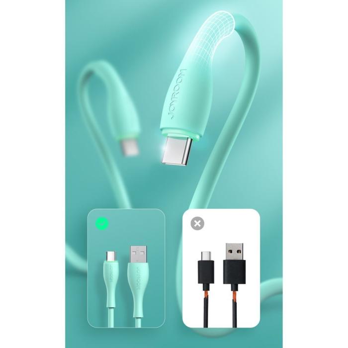 Bild 3, JOYROOM Joyroom 1m 3A USB-C Snabbladdning Kabel - Vit - Teknikhallen.se