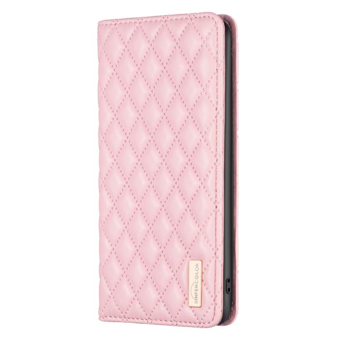 Bild 2, BINFEN BINFEN iPhone 17 Pro Fodral Flip Diamond Läder Rosa - Teknikhallen.se