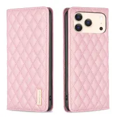 BINFEN BINFEN iPhone 17 Pro Fodral Flip Diamond L&auml;der Rosa - Teknikhallen.se