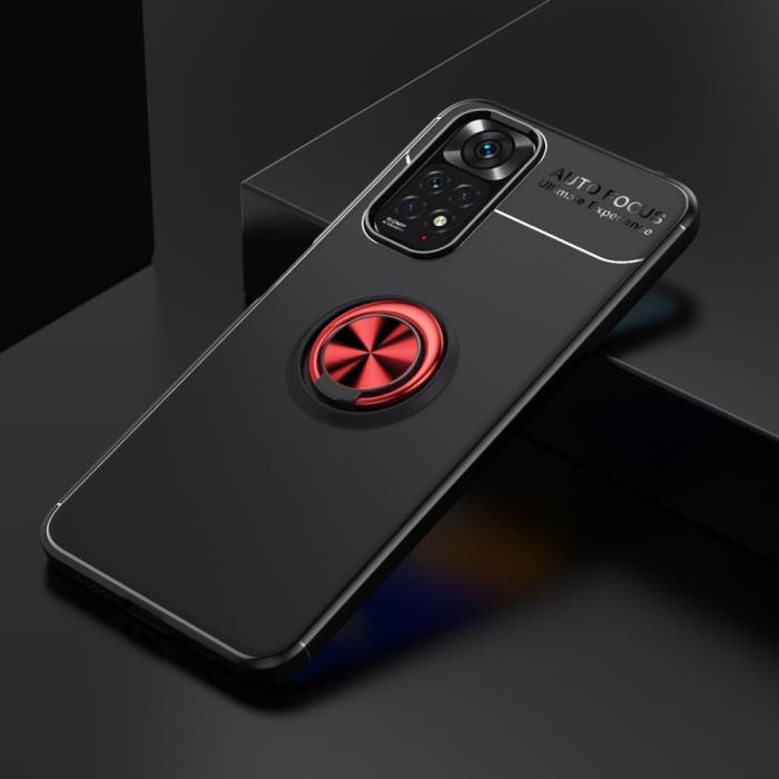 Bild 2,  Xiaomi Redmi Note 11 4G Skal Ring Svart/Röd - Teknikhallen.se