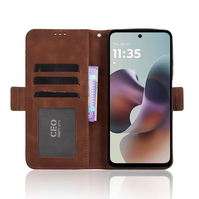 Bild 5,  Motorola Moto G56 5G Fodral Med Avtagbart Kortfack Brun - Teknikhallen.se