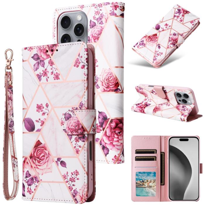 Bild 6,  iPhone 16 Pro Max Fodral Marmor Tryck Rosa - Teknikhallen.se