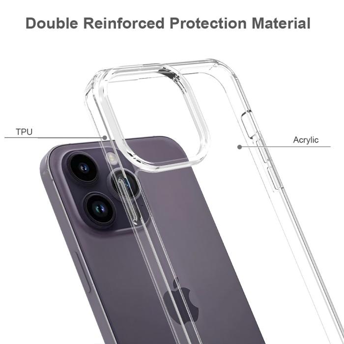 Bild 3,  iPhone 16 Pro Max Skal Akryl/TPU Transparent - Teknikhallen.se