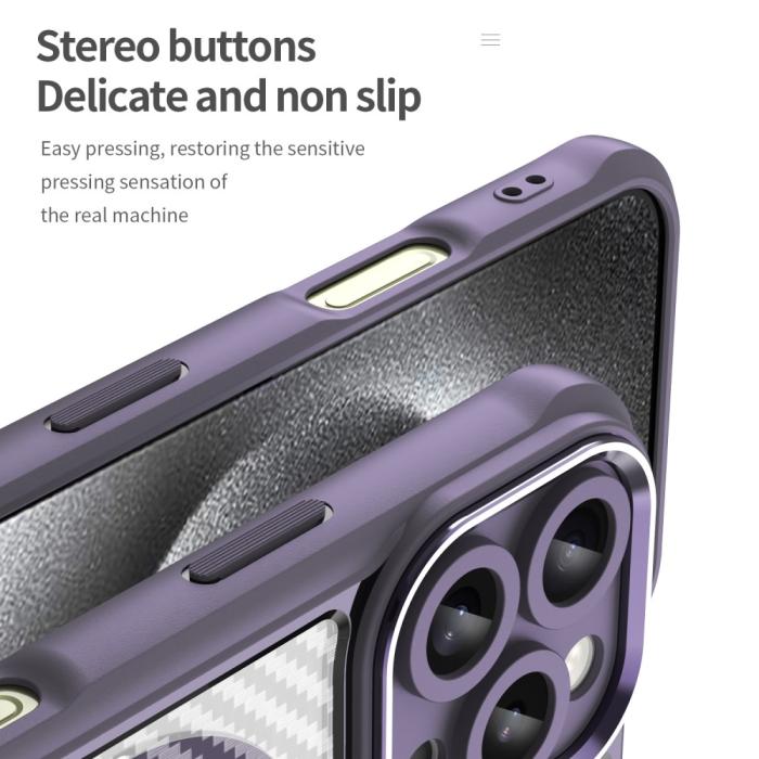 Bild 6,  iPhone 16 Pro Skal MagSafe Kolfiber Textur Lila - Teknikhallen.se