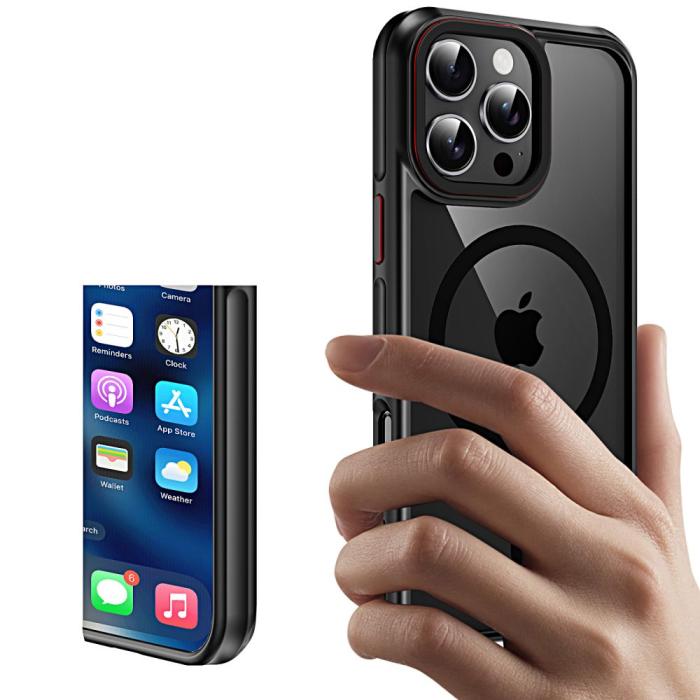 Bild 2, Tech-Protect Tech-Protect iPhone 16 Pro Skal MagSafe MagHybrid Svart/Röd - Teknikhallen.se
