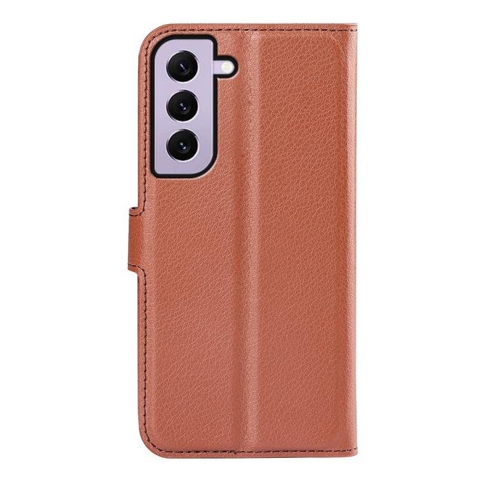 Bild 6,  Samsung Galaxy S23 Fodral Litchi Läder Brun - Teknikhallen.se