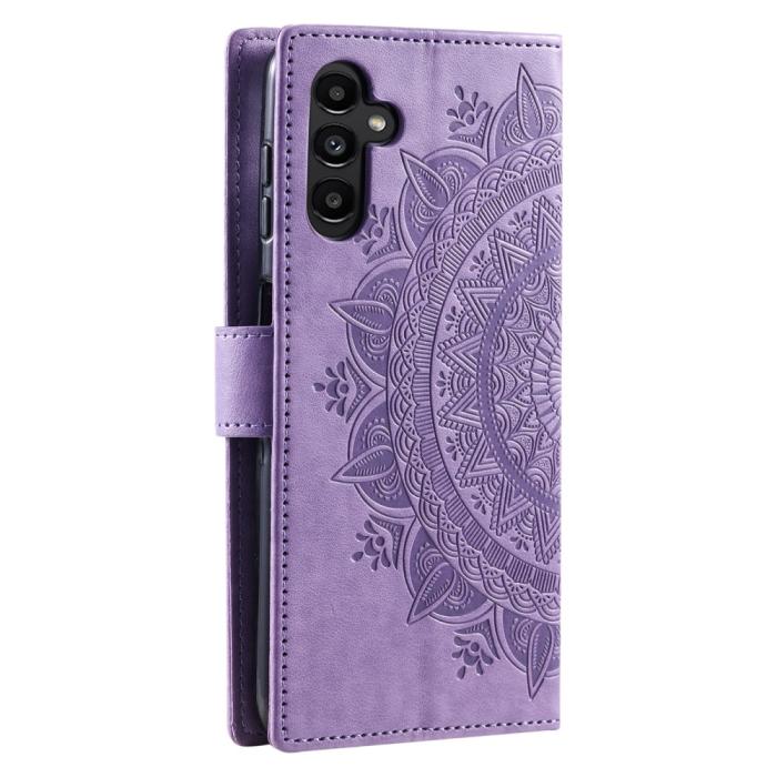Bild 6,  Samsung Galaxy S24 Fodral Mandala Läder Lila - Teknikhallen.se