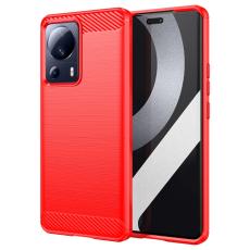  Xiaomi 13 Lite 5G Skal Borstad St&aring;l Textur R&ouml;d - Teknikhallen.se