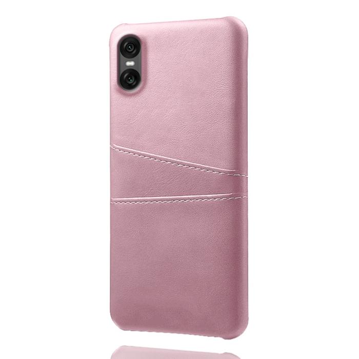 Bild 2,  Sony Xperia 10 VII Läderbelagt Skal Med Kortfack Roséguld - Teknikhallen.se