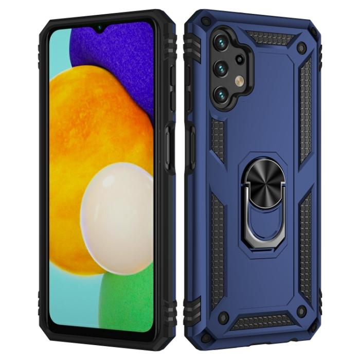 Bild 2,  Samsung Galaxy A13 4G Skal Shockproof Ring Armor Blå - Teknikhallen.se