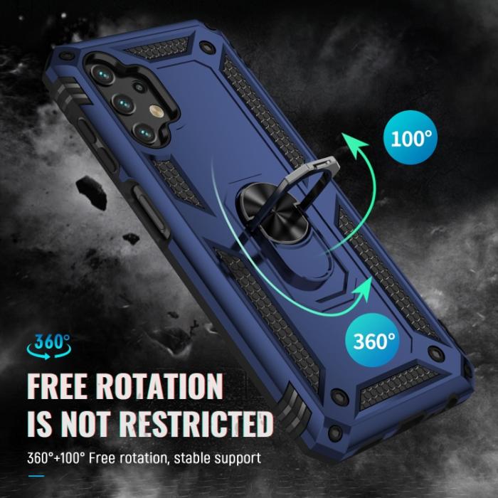 Bild 3,  Samsung Galaxy A13 4G Skal Shockproof Ring Armor Blå - Teknikhallen.se