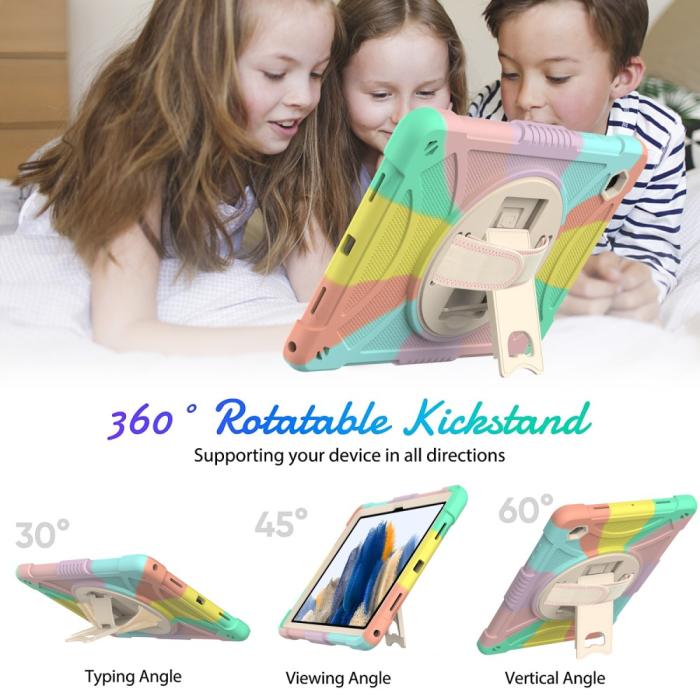 Bild 2,  Galaxy Tab A8 Skal Hybrid Shockproof Kickstand Colorful - Teknikhallen.se