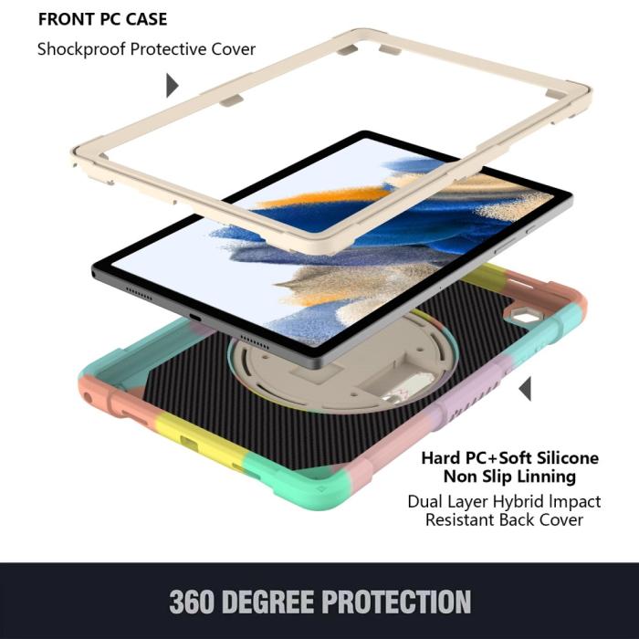 Bild 4,  Galaxy Tab A8 Skal Hybrid Shockproof Kickstand Colorful - Teknikhallen.se