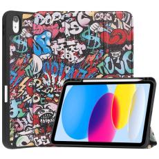  iPad 11 2025 / 10.9 2022 Fodral Tri-Fold Pennh&aring;llare Graffiti - Teknikhallen.se