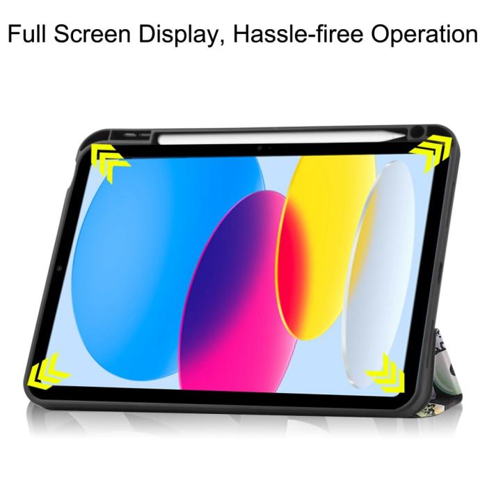Bild 4,  iPad 11 2025 / 10.9 2022 Fodral Tri-Fold Pennhållare Graffiti - Teknikhallen.se