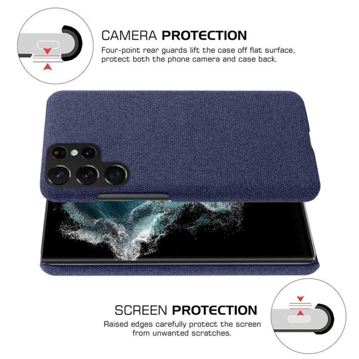 Bild 5, KSQ KSQ Samsung Galaxy S23 Ultra Skal Tygbelagt Blå - Teknikhallen.se