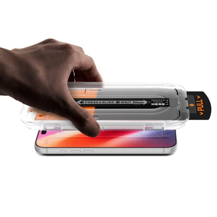 Bild 3, Spigen Spigen iPhone 18 Pro/17/17 Pro/16 Pro 2-PACK Skärmskydd Glas.tR Pro HD 'Ez Fit' - Teknikhallen.se