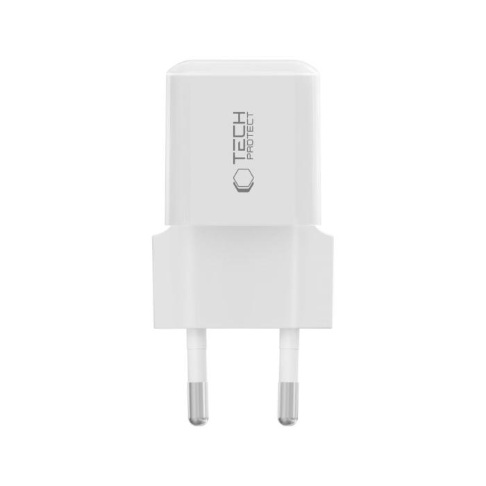 Bild 3, Tech-Protect Tech-Protect 25W PD USB-C Väggladdare Vit - Teknikhallen.se
