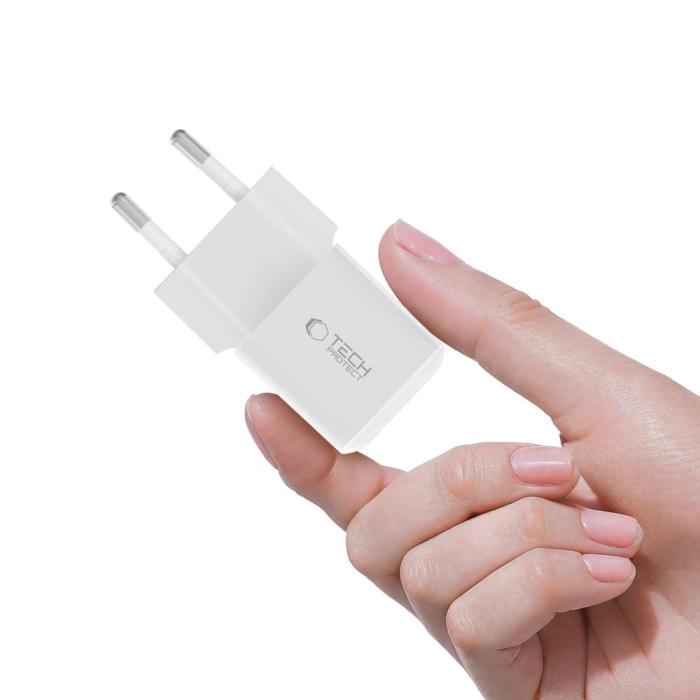 Bild 5, Tech-Protect Tech-Protect 25W PD USB-C Väggladdare Vit - Teknikhallen.se