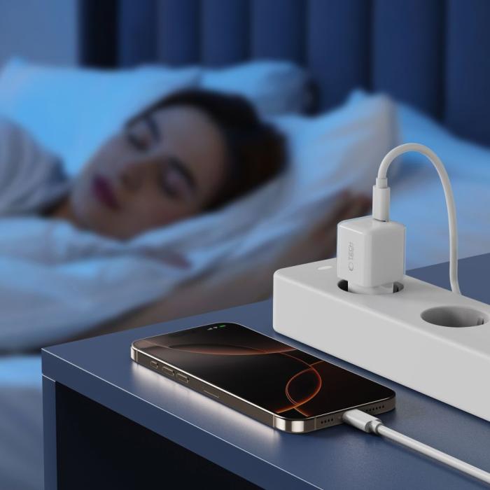 Bild 6, Tech-Protect Tech-Protect 25W PD USB-C Väggladdare Vit - Teknikhallen.se