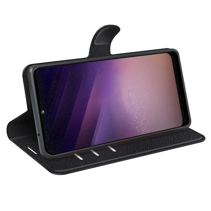 Bild 5,  Samsung Galaxy A03 Fodral Litchi Läder Svart - Teknikhallen.se