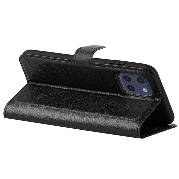 Bild 6,  Samsung Galaxy A03 Fodral Litchi Läder Svart - Teknikhallen.se