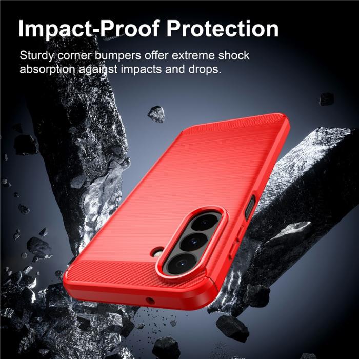 Bild 3,  Samsung Galaxy A27 5G Skal TPU Brushed Röd - Teknikhallen.se