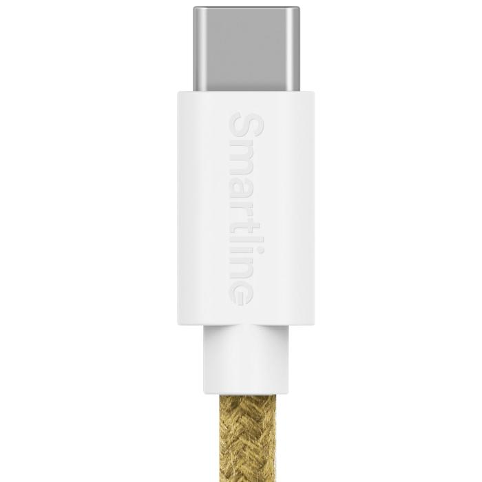 Bild 4, Smartline Smartline 2m USB-C - Lightning MFi Fuzzy Laddningskabel Sand - Teknikhallen.se