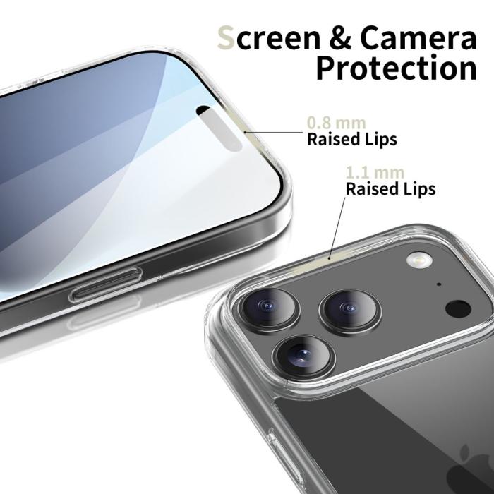Bild 3, Tech-Protect Tech-Protect iPhone 17 Pro Skal FlexAir Hybrid Transparent - Teknikhallen.se